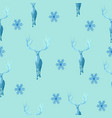 reindeers and snowflakes vector image
