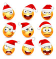 smileyemoticon set yellow face with emotions vector image vector image