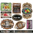 vintage labels collection set vector image vector image