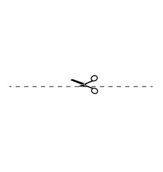 Cut here icon symbol lines with scissors Vector Image