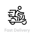 fast delivery bike icon editable line vector image vector image