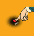 hand presses red button vector image vector image