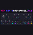 neumorphic infographic dark squares vector image