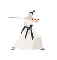 samurai knight isolated on white background vector image vector image