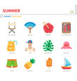 summer icon set vector image vector image