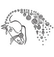 horse head black and white decor vector image