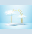 product display podium decorated with realistic vector image