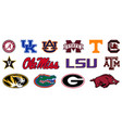 set of sec teams logos alabama crimson tide vector image