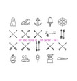 set various camping equipment icons part 3 vector image