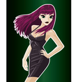 girl in black dress vector image vector image