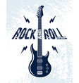 Heavy metal emblem with electric guitar logo Vector Image