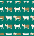 funny cartoon bulldog dog character bread seamless vector image