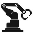 industrial robotic arm icon black mechanical vector image