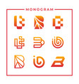 inspirational monogram letter b design vector image