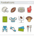 american football color icons set vector image