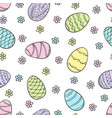 beautiful seamless pattern of doodle easter eggs vector image