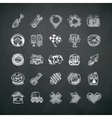icons set of car symbols on blackboard vector image vector image