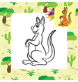 kangaroo coloring page vector image