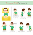 Man with lung cancer diagram and symptoms icons Vector Image