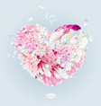romantic flower heart for valentines day vector image vector image