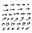 arrows icons hand drawn editable set vector image vector image