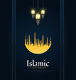 islamic background with golden arabic lanterns vector image vector image