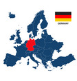 map of europe with highlighted germany vector image