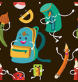school supplies seamless pattern endless vector image vector image