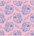 cute punk tigers childish cartoon groovy doodle vector image
