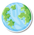 earth globe cartoon sticker on white background vector image vector image