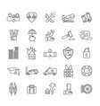 insurance elements black thin line icon set vector image