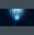abstract cyber security with padlock blue binary vector image vector image