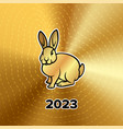 chinese new year 2023 banner with a golden rabbit vector image vector image