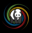fat panda standing cartoon logo vector image