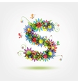 floral letter for your design vector image