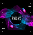 glowing shapes liquid dynamic flow on black vector image vector image