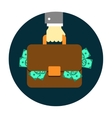 hand with briefcase vector image vector image