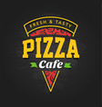 pizza emblem vector image vector image