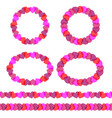valentine hearts circular frames and border vector image vector image