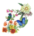 watercolor hand drawn pattern with summer flowers vector image