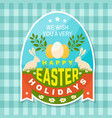 we wish you a very happy easter holidays card vector image vector image