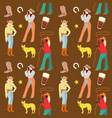 american cowgirls seamless pattern woman vector image
