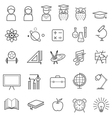 education line icons set vector image