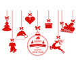 new year christmas various hanging ornaments vector image