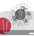 paper and graphic arrows with icons background vector image