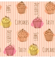 seamless pattern with cupcake vector image vector image