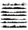 set of different ink paint brush stroke borders vector image