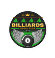 billiards club icon emblem for competition vector image vector image