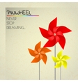 colorful orange red and yellow pinwheels vector image
