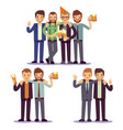happy friends business people at party vector image vector image